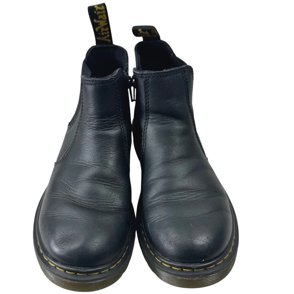 Dr. Martens 2976 J Chelsea Boots Kids Size 3 Black Leather Side Zip